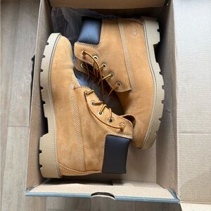 Timberland Wheat Nubuck Boots with Black Collar